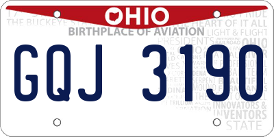 OH license plate GQJ3190