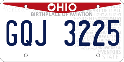OH license plate GQJ3225
