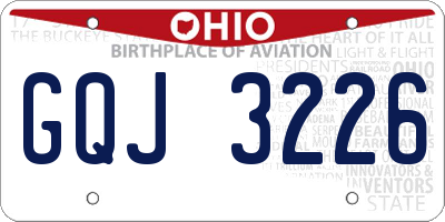 OH license plate GQJ3226