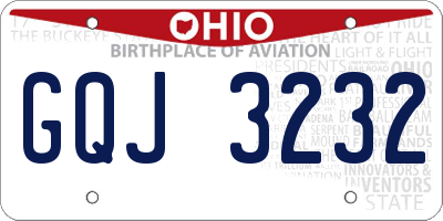 OH license plate GQJ3232