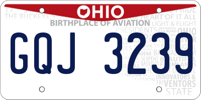 OH license plate GQJ3239