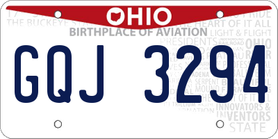 OH license plate GQJ3294
