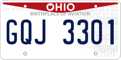 OH license plate GQJ3301