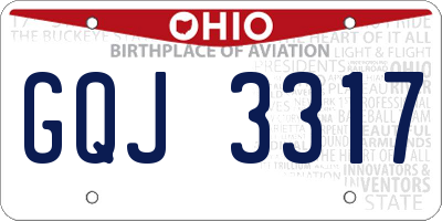 OH license plate GQJ3317