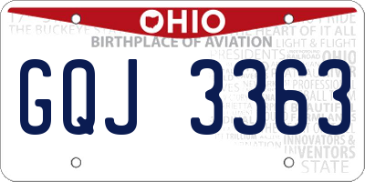 OH license plate GQJ3363