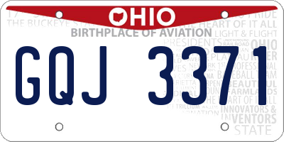 OH license plate GQJ3371