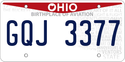 OH license plate GQJ3377