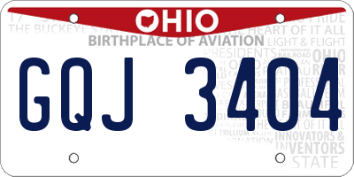 OH license plate GQJ3404