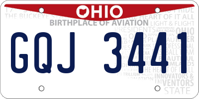 OH license plate GQJ3441
