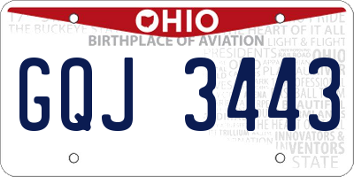 OH license plate GQJ3443