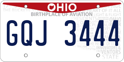 OH license plate GQJ3444
