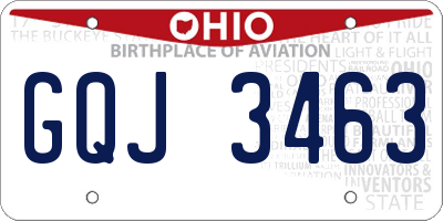 OH license plate GQJ3463