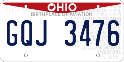 OH license plate GQJ3476