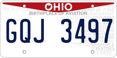 OH license plate GQJ3497