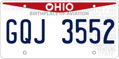OH license plate GQJ3552