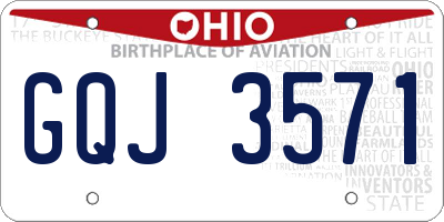 OH license plate GQJ3571