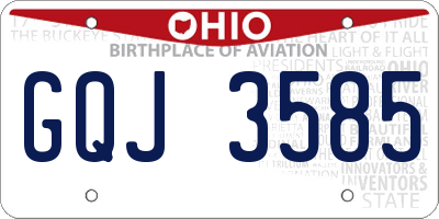 OH license plate GQJ3585