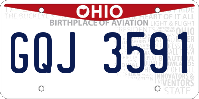 OH license plate GQJ3591