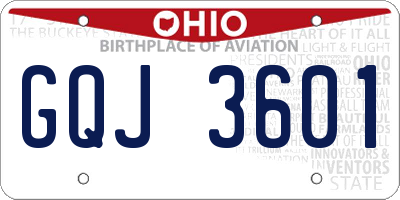 OH license plate GQJ3601