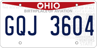 OH license plate GQJ3604