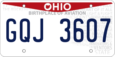 OH license plate GQJ3607
