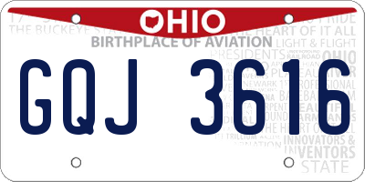OH license plate GQJ3616