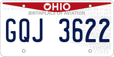 OH license plate GQJ3622
