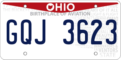 OH license plate GQJ3623