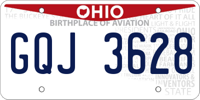 OH license plate GQJ3628