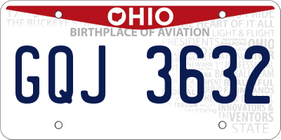 OH license plate GQJ3632