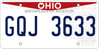 OH license plate GQJ3633