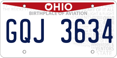 OH license plate GQJ3634