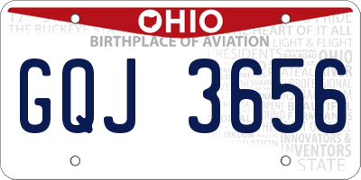 OH license plate GQJ3656
