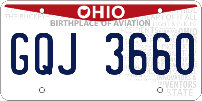 OH license plate GQJ3660