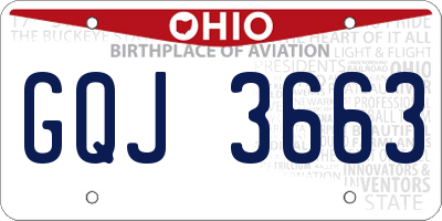 OH license plate GQJ3663