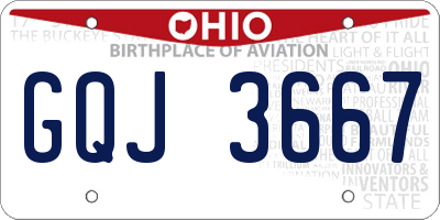 OH license plate GQJ3667