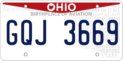 OH license plate GQJ3669