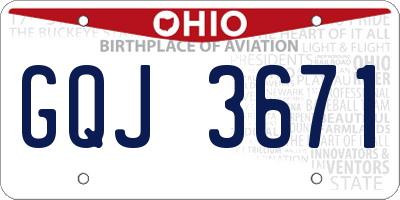 OH license plate GQJ3671
