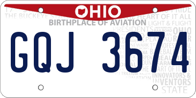 OH license plate GQJ3674