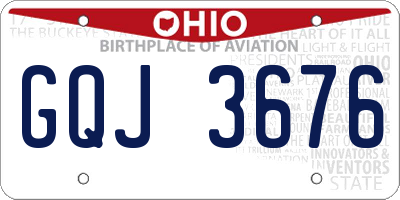 OH license plate GQJ3676
