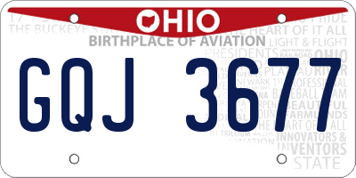 OH license plate GQJ3677