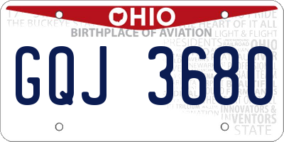 OH license plate GQJ3680