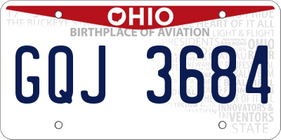 OH license plate GQJ3684