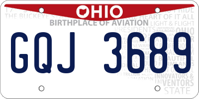 OH license plate GQJ3689