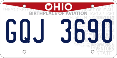OH license plate GQJ3690