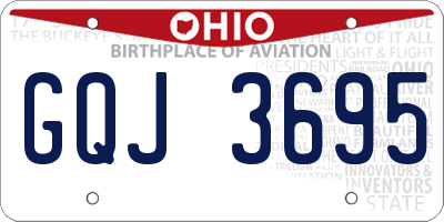 OH license plate GQJ3695