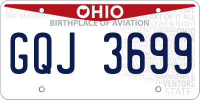 OH license plate GQJ3699