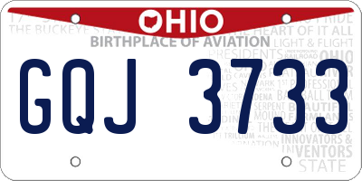 OH license plate GQJ3733
