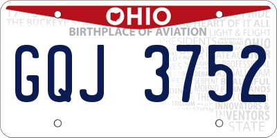 OH license plate GQJ3752