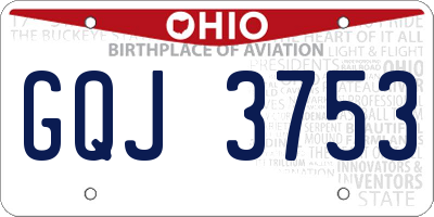 OH license plate GQJ3753